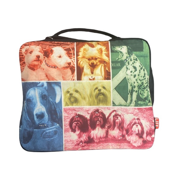 LIFE Colorful Jeweled Dog Patterned Black Bag - Picture 2 of 4